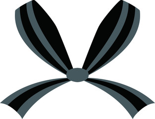 Black ribbon shaped like a butterfly