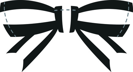 Black ribbon shaped like a butterfly