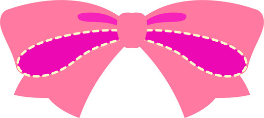 Pink ribbon shaped like a butterfly