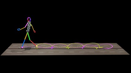 Gait recognition , motion capture 3d render of character walking © vrx123