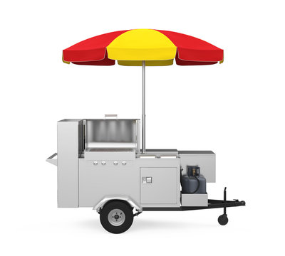 Hot Dog Cart Isolated