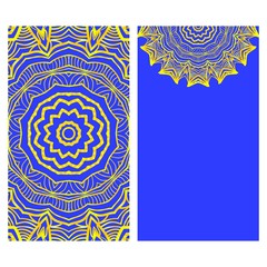 Yoga card template with mandala pattern. For business card, fitness center, meditation class. Vector illustration.