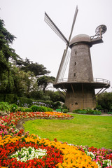 Windmill used historically for pumping water for the irrigation of Golden Gate Park, San Francisco,...