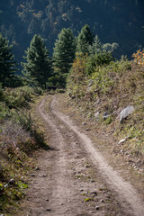 Fototapeta na wymiar road path in high mountain