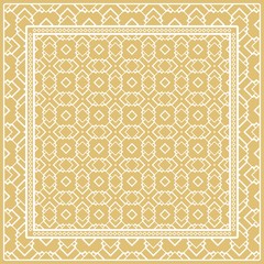 Obraz premium Decorative ornament with geometric decoration. symmetric pattern . For print Bandanna, shawl, tablecloth, fabric fashion, scarf, design