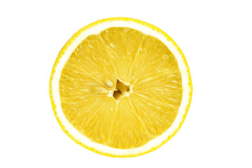 Sliced lemon isolated white background.