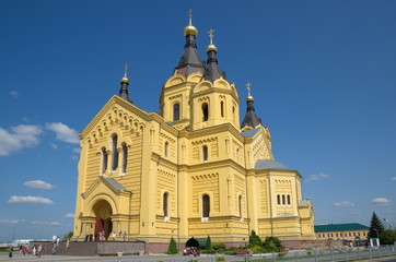 Nizhny Novgorod, Russia - August 19, 2018: Cathedral of St. Alexander Nevsky. Built in the years 1868-1881 