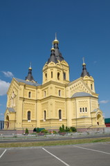 Fototapeta na wymiar Cathedral of St. Alexander Nevsky in Nizhny Novgorod, Russia. Built in the years 1868-1881 