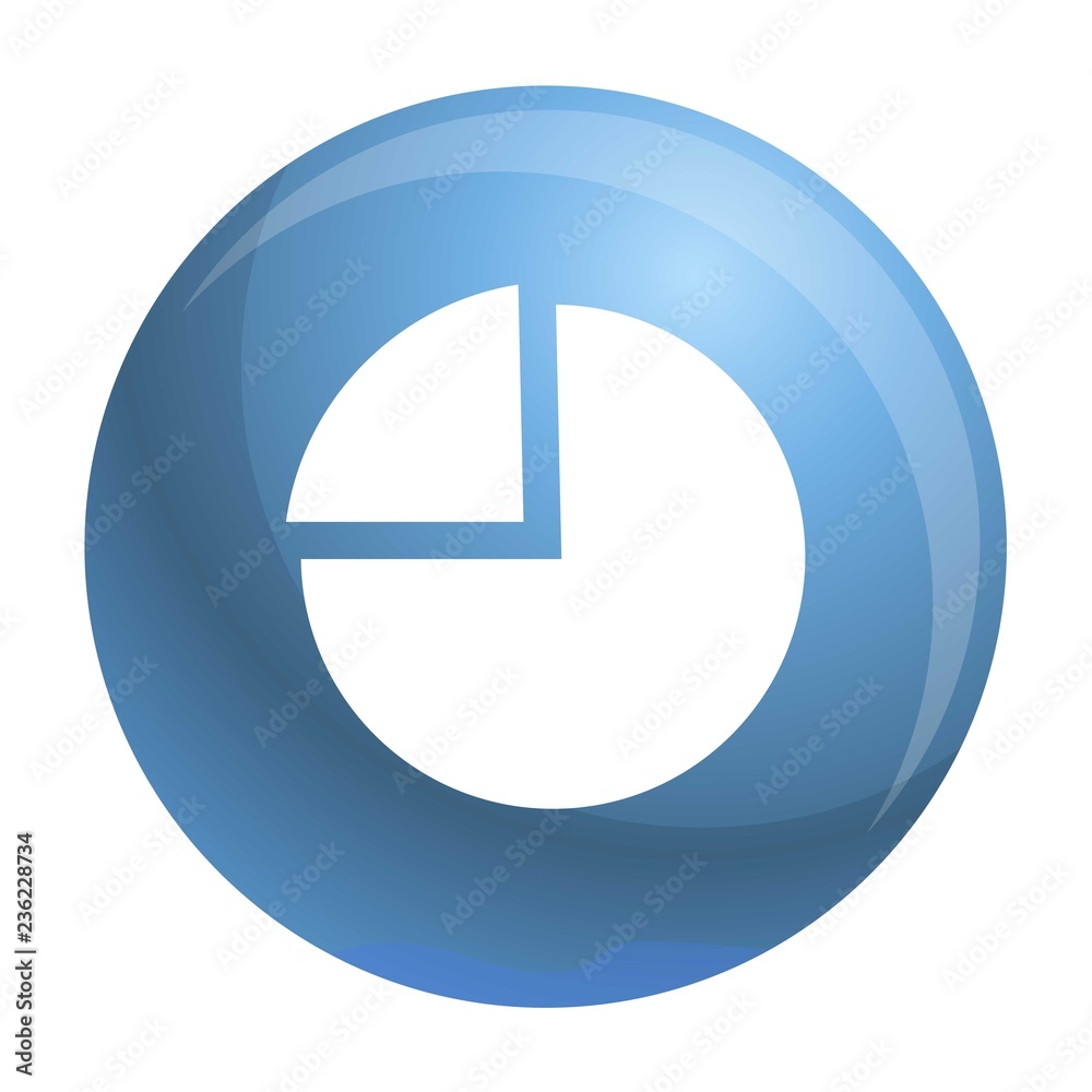 Poster chart pie icon. simple illustration of chart pie vector icon for web design isolated on white backgr