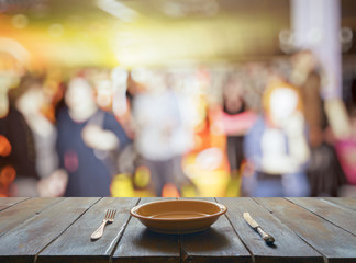 old wooden table in the club