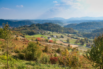 View of hills in Zagorje