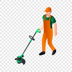 Hand grass cutter icon. Isometric of hand grass cutter vector icon for web design  