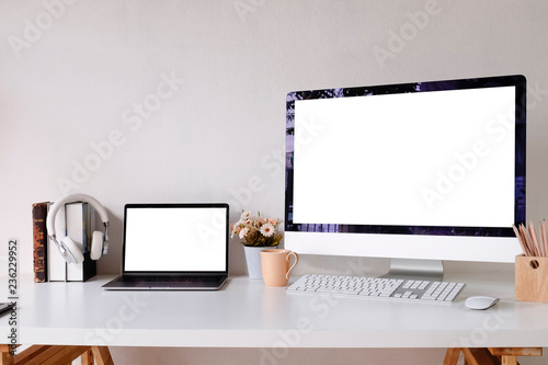 Workplace Mockup Concept Mock Up Home Decor Desktop Computer And