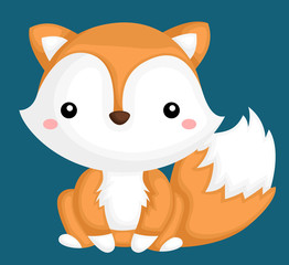 a vector of a cute and adorable fox