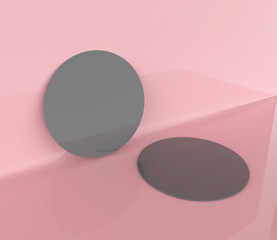 beer coasters isolated on the pink  background. 3d illustration