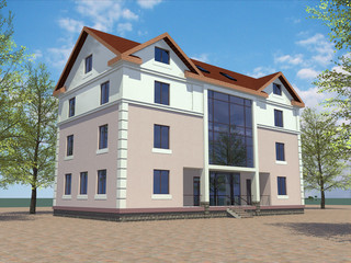 Apartment house, 3D project.