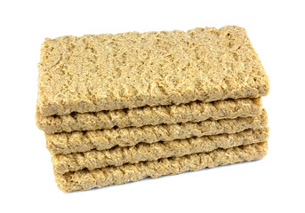 Crispbread isolated on white background.