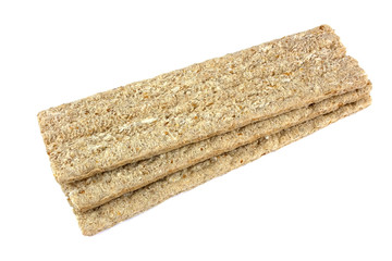 Crispbread isolated on white background.