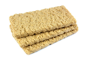 Crispbread isolated on white background.