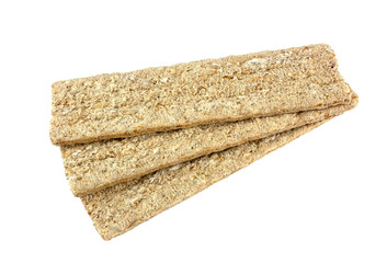 Crispbread isolated on white background.
