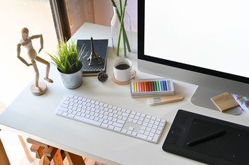 Creative workspace with office desk.