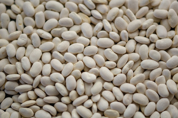 Haricot beans texture background or pattern. Raw legume food.