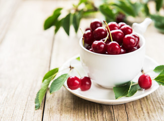 Cup with cherries