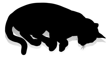 A silhouette cat pet animal detailed graphic