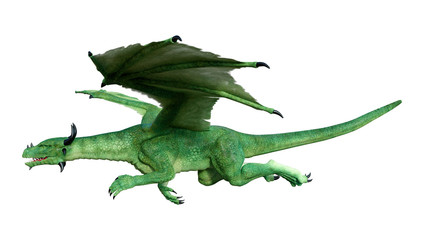 Fototapeta premium 3D Rendering Fairy Tale Dragon on White