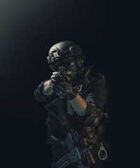 special forces soldier police, swat team member