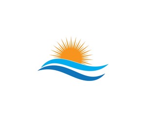 Fototapeta premium Water Wave symbol and icon Logo Template