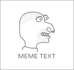 Freehand drawn man. Vector illustration with doodle style. Creative design for avatar, communication and print.