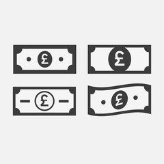 Currency icon. Money. British pound. Vector illustration.