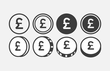 Currency icon. Money. British pound. Vector illustration.