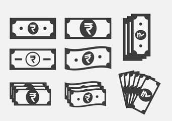 Currency icon. Money. Indian rupee. Vector illustration.