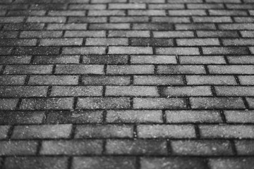 Brick or tile in pattern on the street