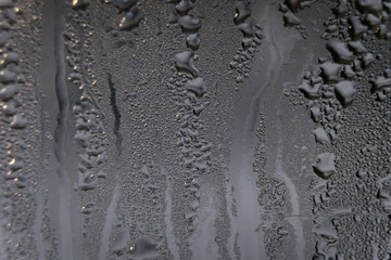 drops of water on sweaty glass