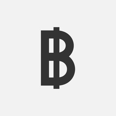 Obraz premium Currency icon. Money. Thai baht. Vector illustration.