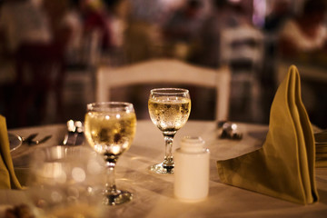 glasses of champagne on table