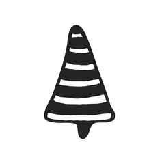 Hand drawn icon vector cartoon pine Christmas tree