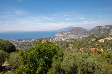 Fototapeta premium Sorrento. Italy. Aerial view of Sorrento and the Bay of Naples.