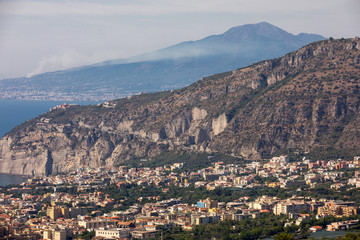 Naklejka premium Sorrento. Italy. Aerial view of Sorrento and the Bay of Naples.