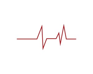 Naklejka premium Heartbeat Cardiogram Icon Vector Logo Template