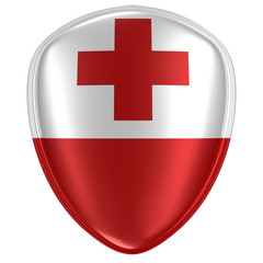 Fototapeta premium 3d rendering of a Tonga flag icon.