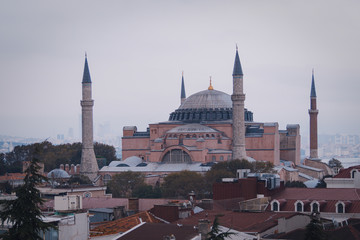 Fototapeta na wymiar Hagia Sophia from rooftop