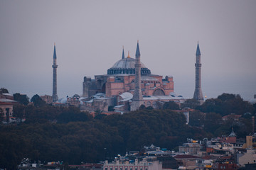 Fototapeta premium Hagia Sophia view from Galata Tower