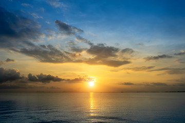 Sunset sky on the lake