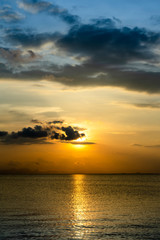 Fototapeta na wymiar Sunset sky on the lake
