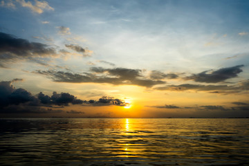 Sunset sky on the lake