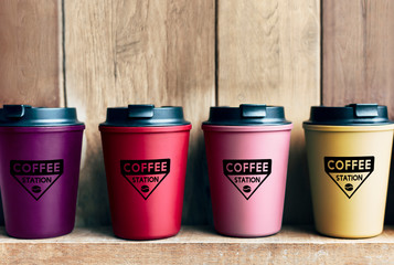 Choice of reusable coffee mug mockups